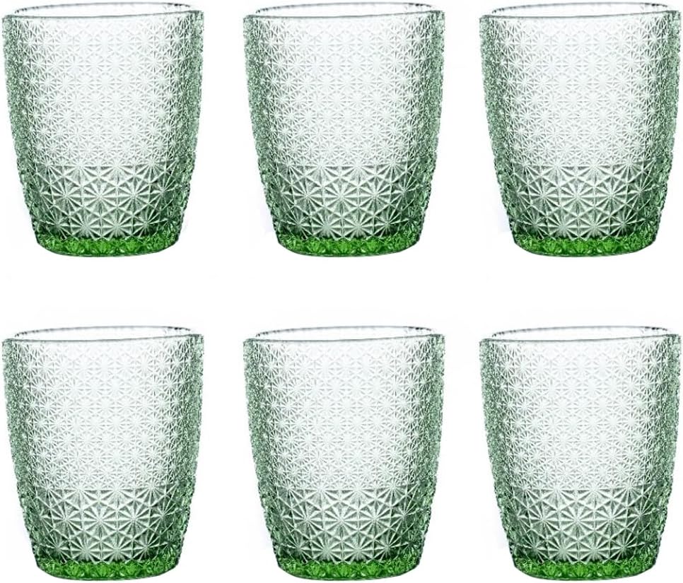 Evviva Set 6 Bicchieri acqua in vetro decorato 320 ml - Mozart (Verde) - immagine 2