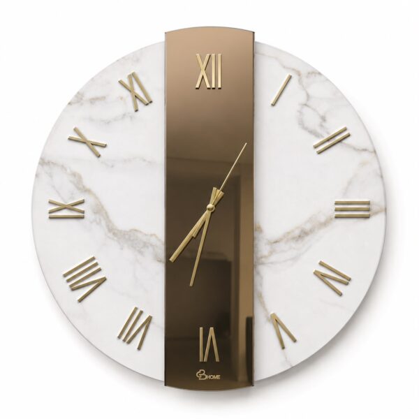 Orologio in marmo Calacatta Gold Fascia Oro