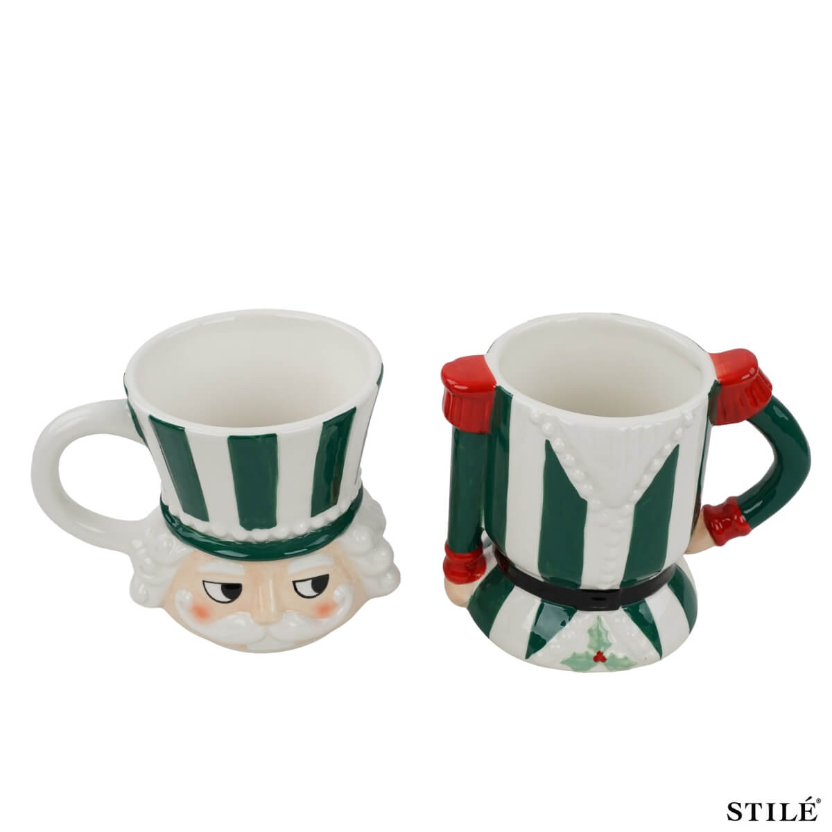 Set 2 Tazze Schiaccianoci Natalizie in Porcellana – 2 Colori - immagine 4