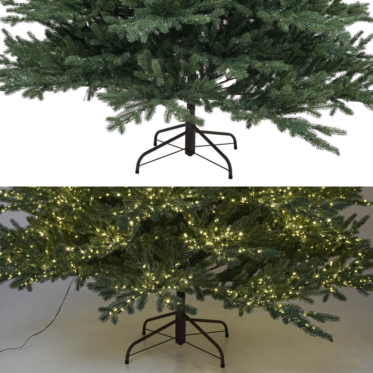 TONALE LUX – Albero di Natale Verde in PE con Led Integrati e Tronco Effetto Legno H.210 cm – 1318 tips – 6700 microLED – diametro 167 cm - immagine 6